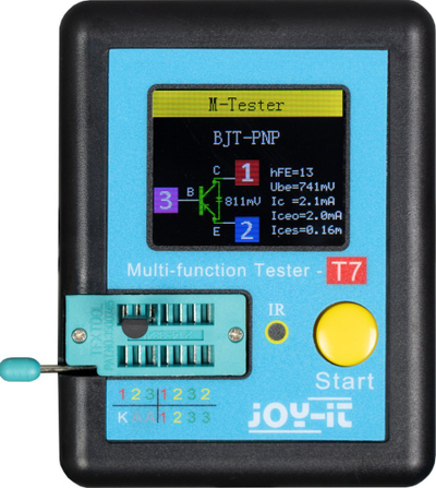 Multimetër LCR Joy-it T7, tester komponentësh elektronikë, ekran me ngjyra, i zi