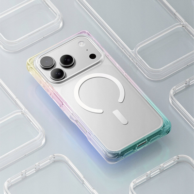 Mbrojtëse telefoni Amazingthing Omni Case për iPhone 17 Pro Max, e përshtatshme me MagSafe, transparente rainbow, shumëngjyrëshe