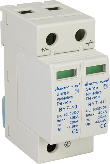 Mbrojtës nga mbingarkesa Elektro-Plast Opatówek Surge Protector PV, DC 2 pole, 1000V, gri
