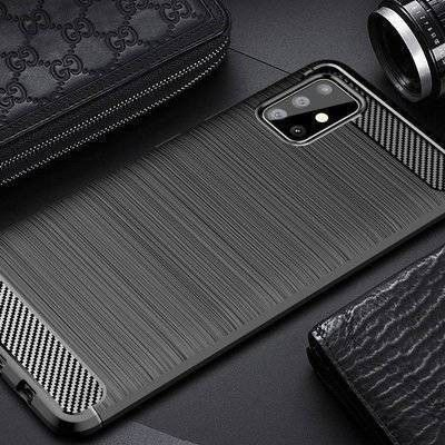 Kapak telefoni Lux Carbon për Xiaomi Pocophone M2, TPU, i zi