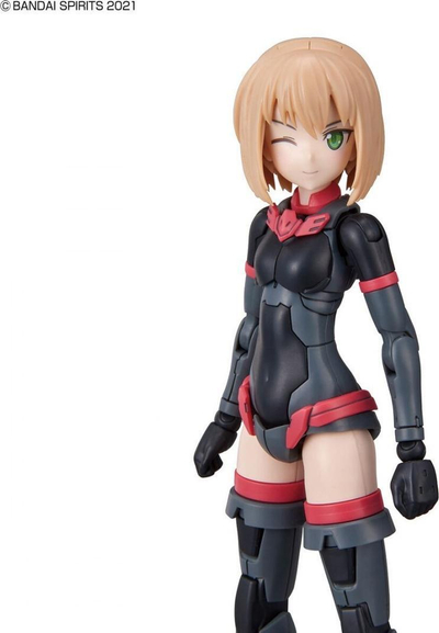 Figurë modeli Bandai 30MS SIS-A00 Tiasha Color B, seri 30 Minutes Sisters, shumë artikulim, ngjyrë e zezë me të kuqe