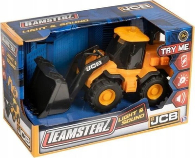 Lodër eskavator JCB Teamsterz, me drita edhe zëra, plastik, i verdhë