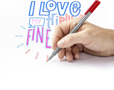 Set stilolapsa fineliner Staedtler Triplus, majë e hollë, 4 copa, blu