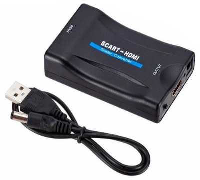 Adapter video Fusion Accessories SCART në HDMI, 1080p, me audio, i zi