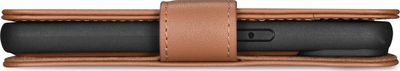 Mbështjellës portofol iCarer Wallet 2in1 për iPhone 14 Pro, lëkurë natyrale, Anti RFID, kafe