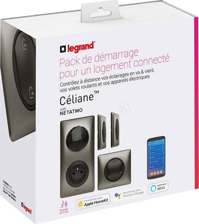 Komplet i zgjeruar smart Legrand Celiane with Netatmo 067628, prizë inteligjente, çelësa wireless, e bardhë
