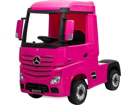 Makina elektrike për kalamaj Mercedes Actros 4x4, sedilje eco lëkurë, rrota EVA, rozë