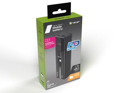 Powerbank Tracer Quant, 10000mAh, 100W PD QC, i zi