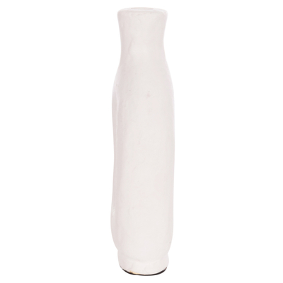 Vazo dekorative HomeMarkt Clayvon HM4409, terrakotë, 21cm, e bardhë