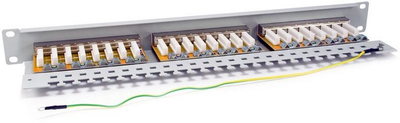 Patch panel Equip 24 porta, Cat.6, i blindum, gri e çelët