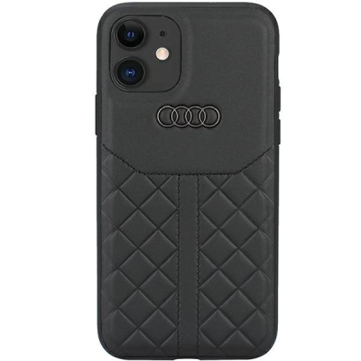 Kapak telefoni Audi Genuine Leather, iPhone 12 12 Pro 6.1", lëkurë origjinale, i zezë