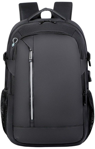 Çantë shpine USB City, 16L, xhep për laptop, reflektuese, e zezë
