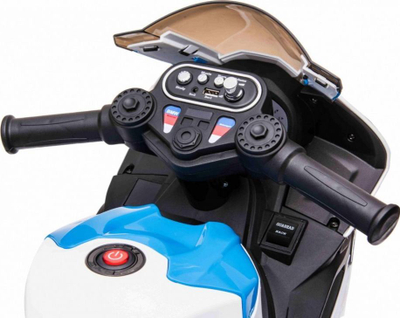 Motoçikletë elektrike për fëmijë BMW HP4, 3 rrota, LED MP3 USB, e bardhë