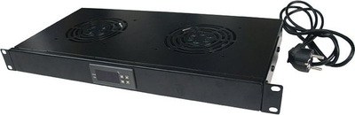 Njesi ventilimi rack LogiLink FAU02FB, 19", me termostat, e zezë