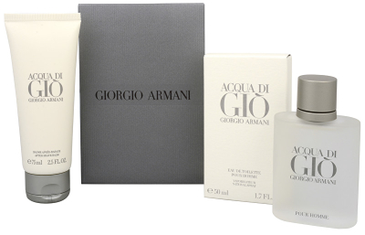 Set Giorgio Armani: Eau de Toilette Acqua Di Gio Pour Homme 50 ml + baslam pas-rroje 75 ml