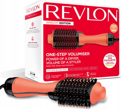 Furçë elektrike flokësh Revlon RVDR5222AE Salon One-Step Volumizer, 3 shkallë temperature, jonizim, e zezë apricot