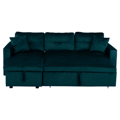 Divan këndor krevati Wayne HM3028.13, 224x147x85 cm, velvet, i gjelbër