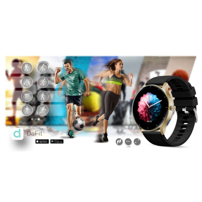 Smartwatch Gravity GT2-3, ekran 1.28" IPS, Bluetooth 5.1, ari me të zezë