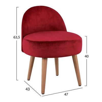 Stol Yasmine HM8395.06 47×43×63,5 cm, kuqe
