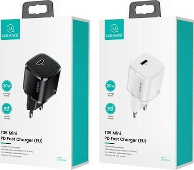 Karikues USAMS T36 US-CC124, 1xUSB-C, 20W, PD3.0 Fast Charging, i zi 