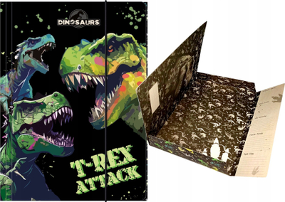 Folder me gomë elastike Derform Dinosaurs, A4, shumëngjyrësh
