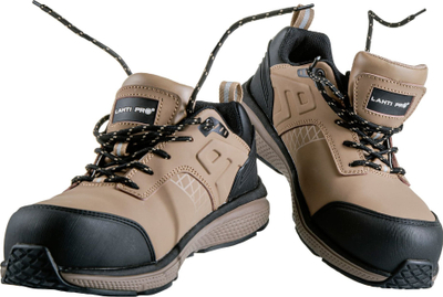 Këpucë sigurie Lahti Pro Nubuck Low, S3 SRC, pa metal, ngjyrë bezhë e zezë, nr 43