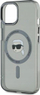 Mbulesë telefoni Karl Lagerfeld IML Karl Head Metal Frame MagSafe, për iPhone 15, plastike, e zezë