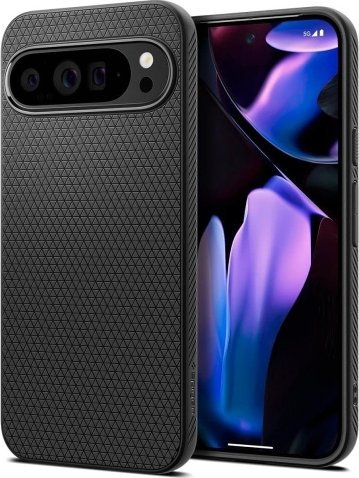 Kapak telefoni Spigen Liquid Air për Google Pixel 9 Pro XL, TPU i butë, kundër goditjeve, i zi matte