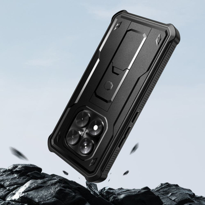 Mbulesë Tech‑Protect Kevlar Pro për Xiaomi Redmi Note 14 Pro 5G POCO X7 5G, mbrojtje 360°, unazë mbajtëse, e zezë