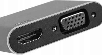 Adapter docking Bounn, USB C në HDMI 4K 30Hz edhe VGA, ngjyrë argjendtë