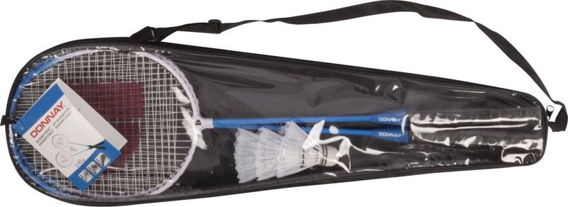 Set badminton Donnay 102, 2 raketa, 3 flladura, blu