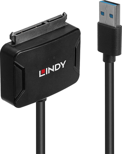 Adaptor USB në SATA Lindy USB 3.0, me furnizim energjie, i zi