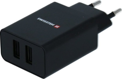Karikues muri Swissten Smart IC, 2 porta USB 2.1A, 10.5W, me kabllo Lightning 1.2m, i zi