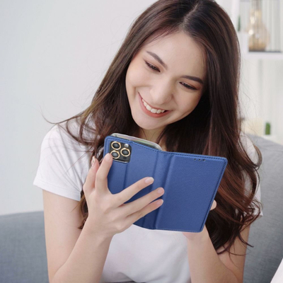 Mbulesë telefoni OEM Kabura Smart Case Book për Samsung A14 4G / A14 5G, me kapak magnet, blu e errët