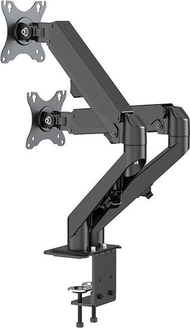 Држач за маса за монитори Neomounts DS70-700BL2, за 2 монитори 17"-27", со гасен механизам, црн