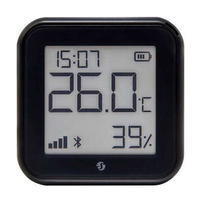 Sensor temperature dhe lagështie Shelly H&T Gen3, WiFi, Bluetooth, i zi