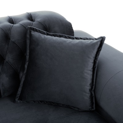 Divan krevati Bennington HM3250.01, 2 ulëse, 180x95x80 cm, i zi velvet