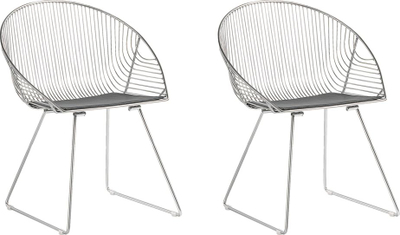 Set karrigesh ngrënieje Beliani Aurora, 2 copë, metal, argjendtë