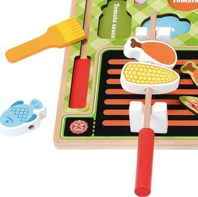 Puzzle 3D druri Bino Grill, 29.5 x 29.5 x 2 cm, shumëngjyrësh