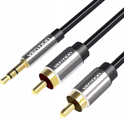 Kabllo audio Vention, 3.5mm në 2x RCA, 2 metra, e zezë