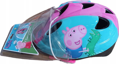 Helmet biçiklete Peppa Pig për kalamaj, madhësia S 52-56 cm, rozë me blu