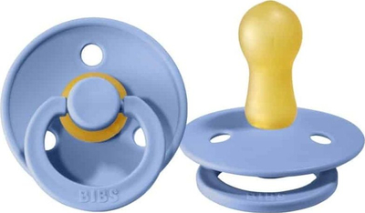Biberon qetësues Bibs Soother Hevea, madhësia S 0M+, gome natyrale, blu qielli
