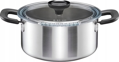 Tigan me kapak Fiskars Functional Form, 3L, çelik inox, argjend