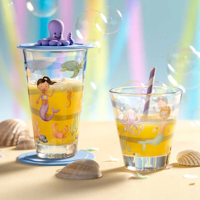 Set enësh për kalamaj Leonardo Adventure, gotë 215 ml, 3 copa, me figura deti