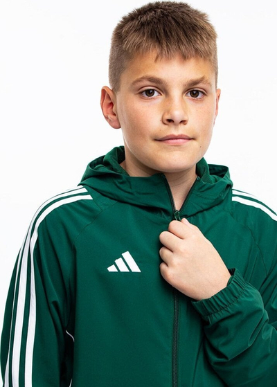 Jakne sportive për kalamaj Adidas Tiro 24 Jr IM8796, Aeroready, me kapuç, blu