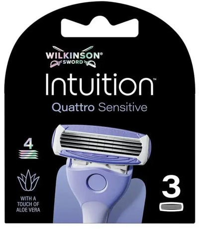 Karrota rroje Wilkinson Sword Intuition Quattro Sensitive, 4 tehe, aloe vera, 3 copë
