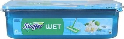 Peceta të lagta për dysheme Swiffer Wet, Morning Fresh, 24 copë, blu