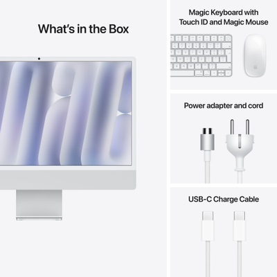 Apple iMac 24", M4 10‑core, 24GB, 512GB SSD, 10‑core GPU, Silver