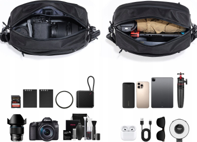 Çantë shpine për kamera Ulanzi PB038 Travel Sling Bag V2, 10L, e zezë