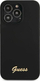 Maskë telefoni Guess prej silikoni me shkrim Gold Logo për iPhone 13 Pro dhe 13 6.1", silikon, e zezë